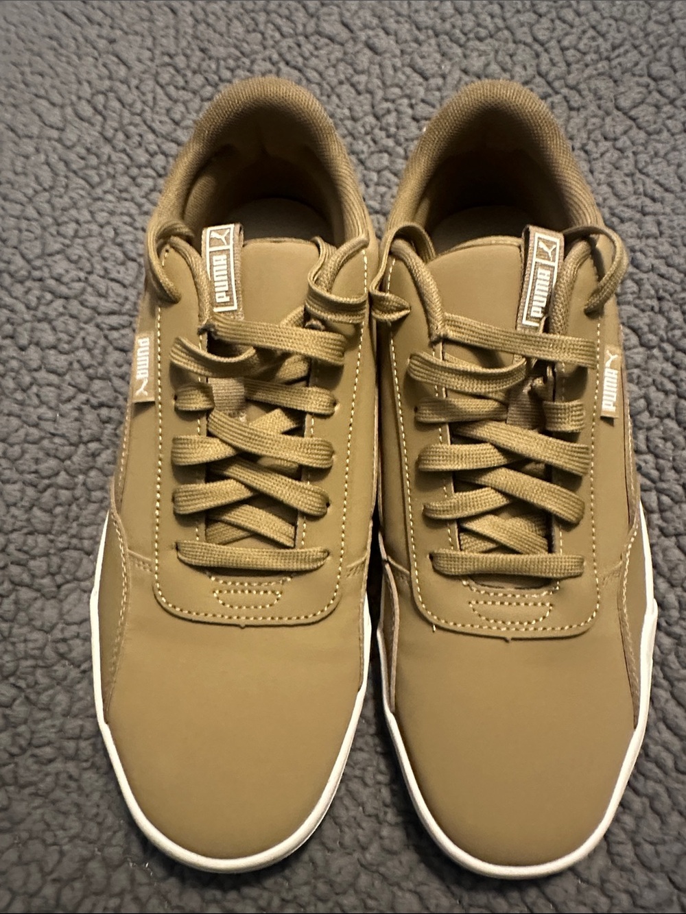 Puma Men’s Khaki Low-Top Lace-Up Sneakers